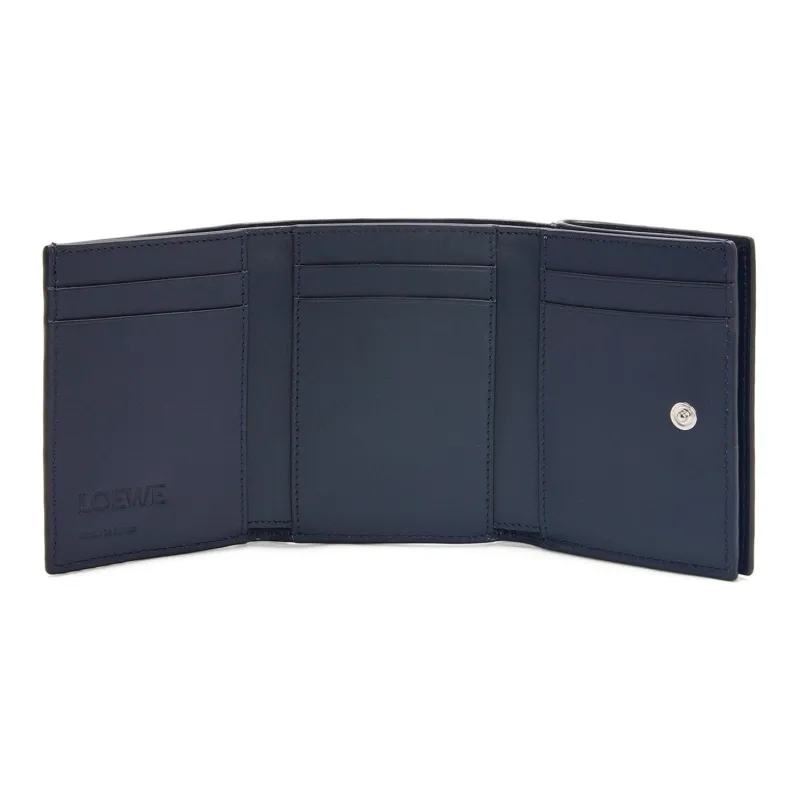 LOEWE Grained Calfskin Wallet Men's Dark Marine Blue-4