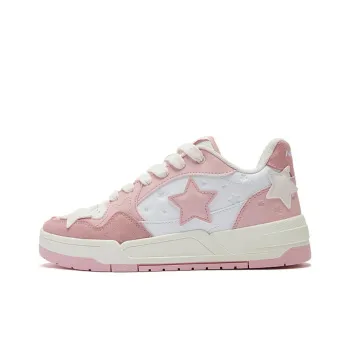 QIAODAN Anti Slip Wear Resistant Low Top Skateboard Shoes Women's White Pink