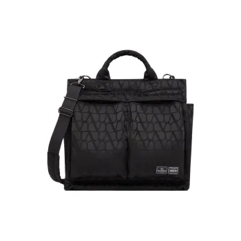 Valentino PORTER Nylon Tote Bag Shopping Bag Shoulder Bag Crossbody Bag Handbag Men's Black