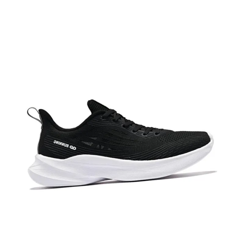 QIAODAN Sigh 4.0 Cushioning, Slip Resistant, And Abrasion Resistant Low Top Running Shoes Men's Black White-1