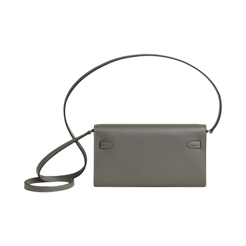 HERMES Kelly To Go Evercolor Calfskin Wallets Handheld Shoulder Bag Crossbody Bag Women's 0L Grismeyer Rain Cloud Gray-1