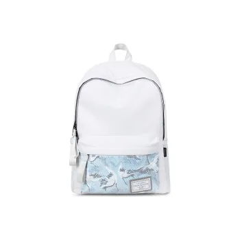 Bansusu Polyester With PU Laptop Backpack Large Size Women's Gray White