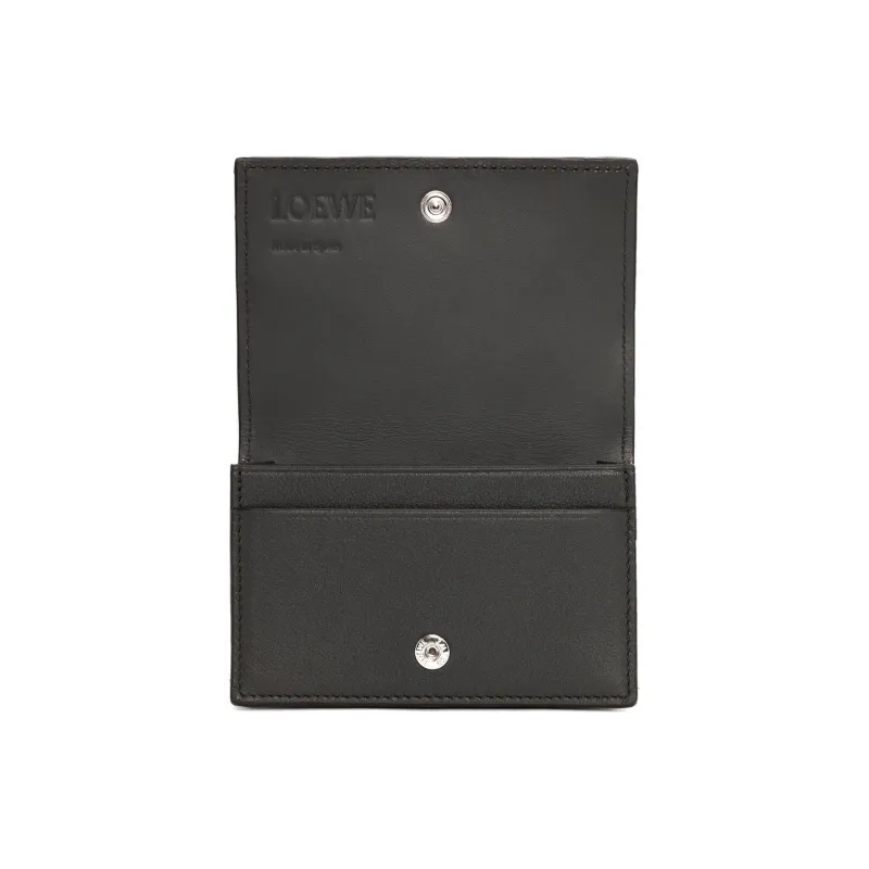 LOEWE Classic Calfskin Business Card Holder Men's Dark Gray-3
