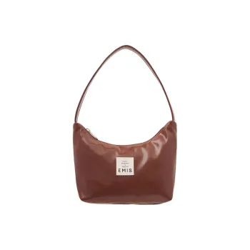 Emis Polyurethane Hobo Bag, One Shoulder Handbag Regular Women's Brown