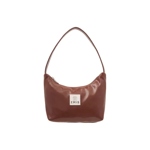 Emis Polyurethane Hobo Bag, One Shoulder Handbag Regular Women's Brown