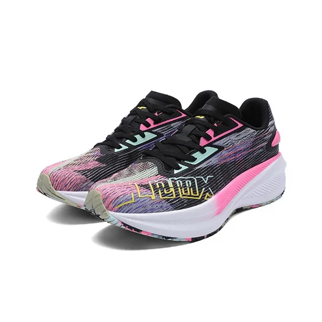 LPMX Breathable Low Top Running Shoes Men's Black/Peach Red-2