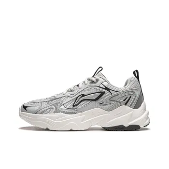 LiNing Meteor Cushioning Anti Slip And Wear Resistant Support Low Top Casual Shoes Men's Silver Gray