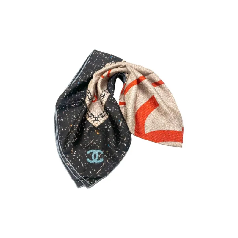 CHANEL Silk Scarves Unisex Multicolor-1