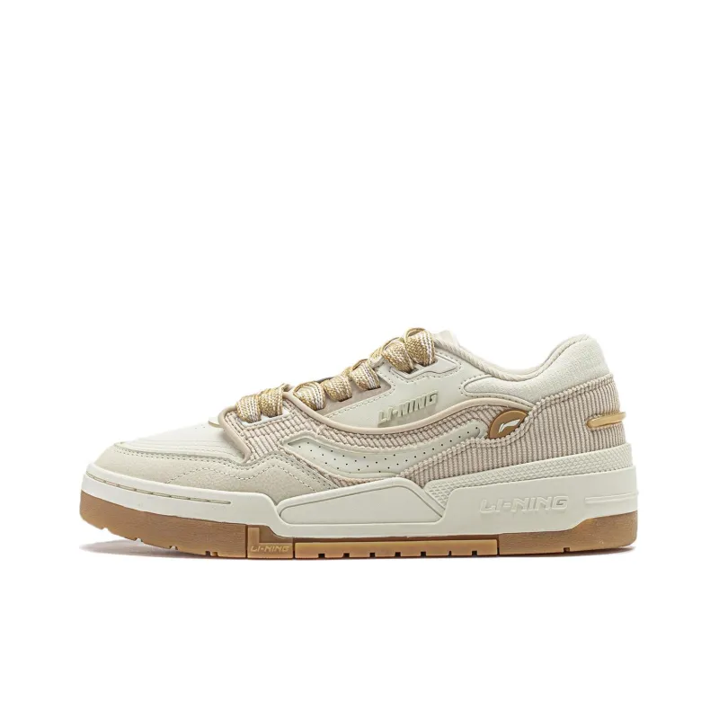 LiNing 001 BTC Slip Resistant Cushioning Abrasion Resistant Support Low Top Skateboard Shoes Women's Dusty Khaki-0