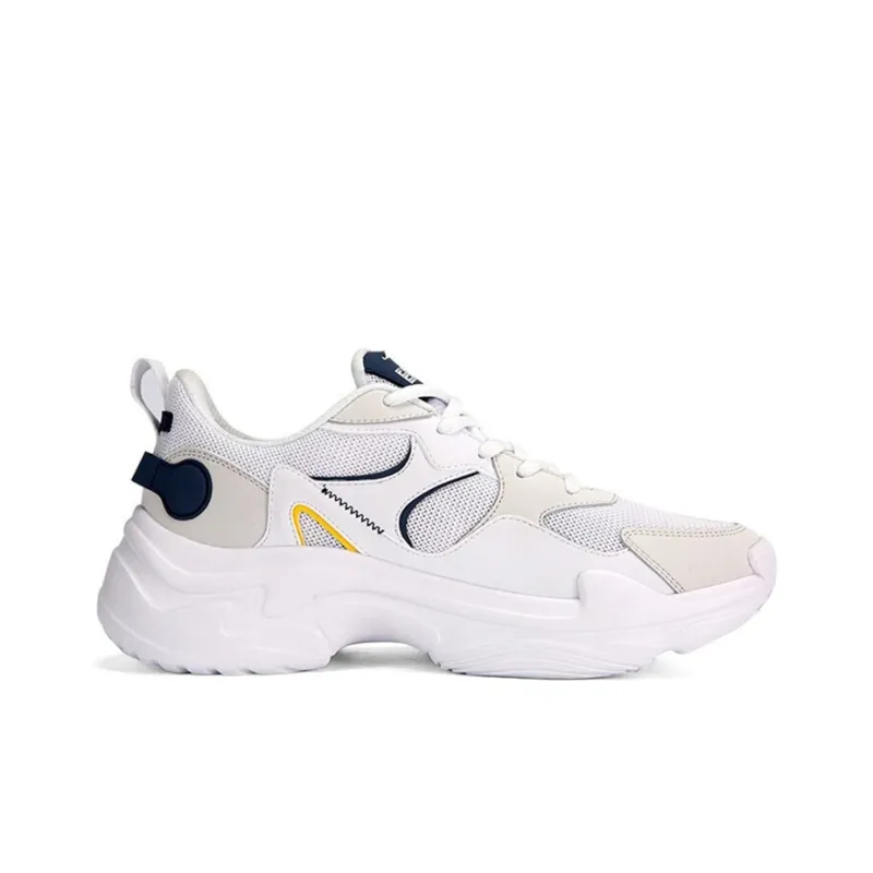 Erke Shock Absorbers Slip Resistant Breathable Low Top Running Shoes Men's White Gray-1