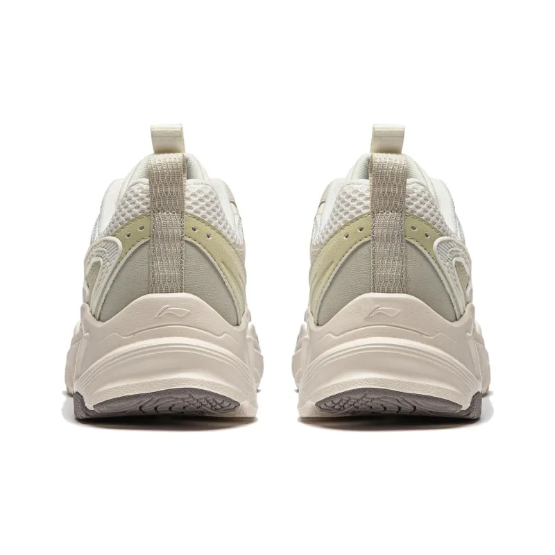 LiNing Meteor Cushioning Anti-Slip And Wear-Resistant Support Low-Top Casual Shoes Women's White Green-5
