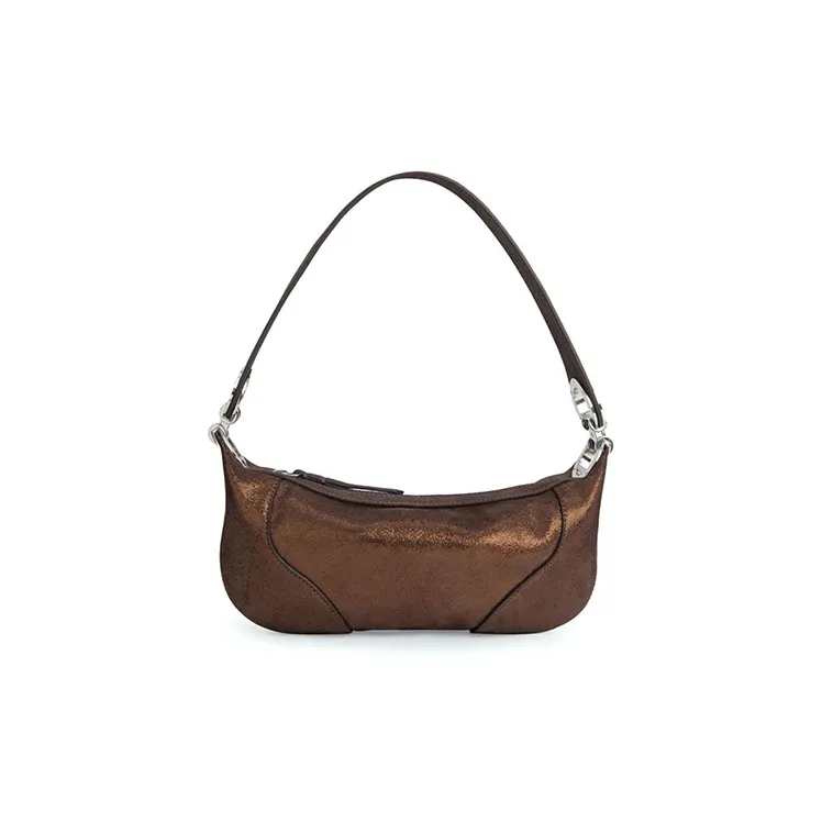 By Far Mini Amira Metallic-finish Shoulder Bag-0