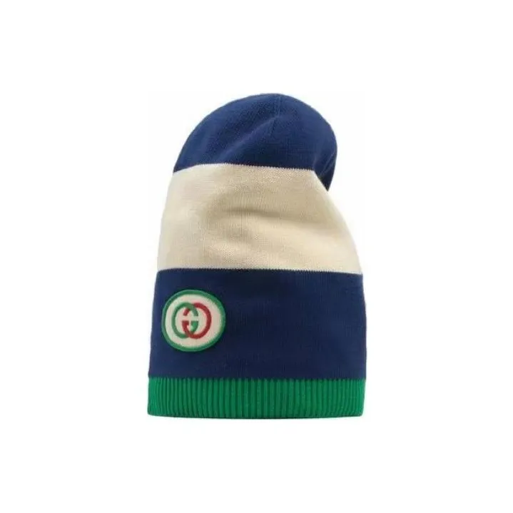 GUCCI Polyester Beanies Unisex Blue White-1