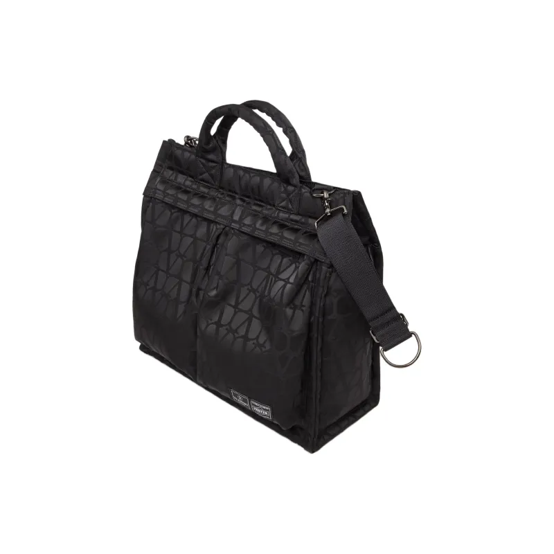 Valentino PORTER Nylon Tote Bag Shopping Bag Shoulder Bag Crossbody Bag Handbag Men's Black-2