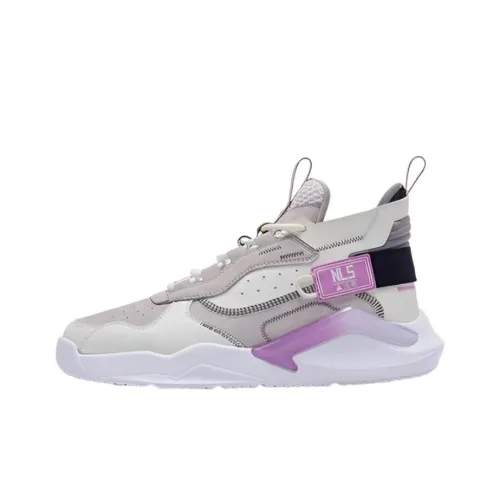 QIAODAN Cushioned Slip Resistant jacket Top Casual Shoes Women's White Gray Purple