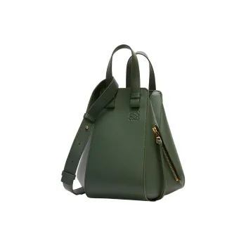 LOEWE Hammock Calfskin Hammock Bag, Shoulder Bag, Crossbody Bag, Handbag Trumpets Women's Dark Green