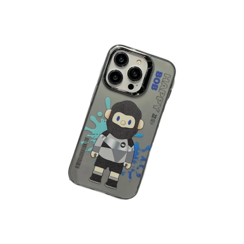 Dis Cat TPU Material Oil Painting Machine Made Bear Phone Cases Compatible With IPhone 12/13/14/15/Pro/Mac-8