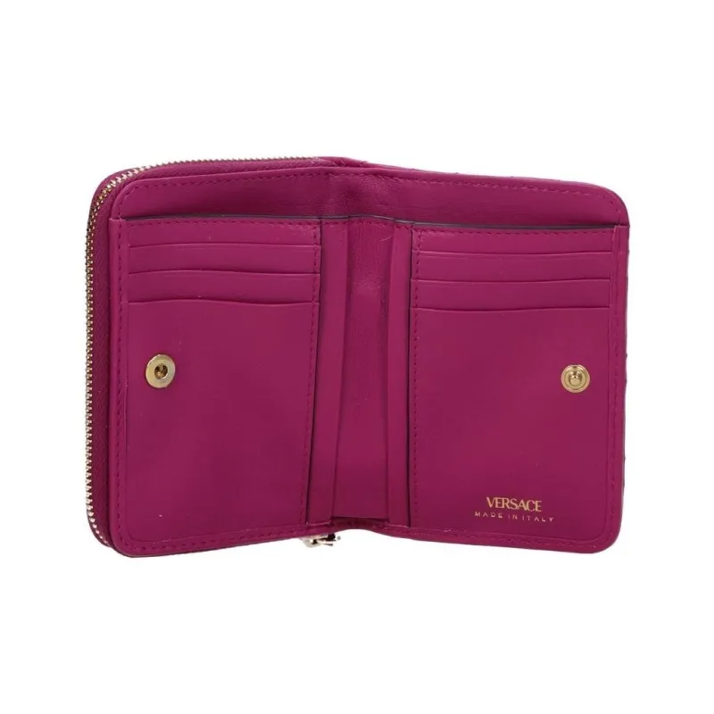 VERSACE Leather Wallet Women's Fuchsia-2