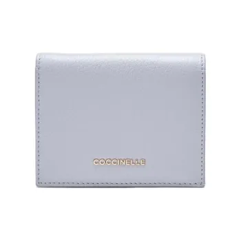 COCCINELLE Grain Texture Leather Coin Purses Wallets Women's Light Purple