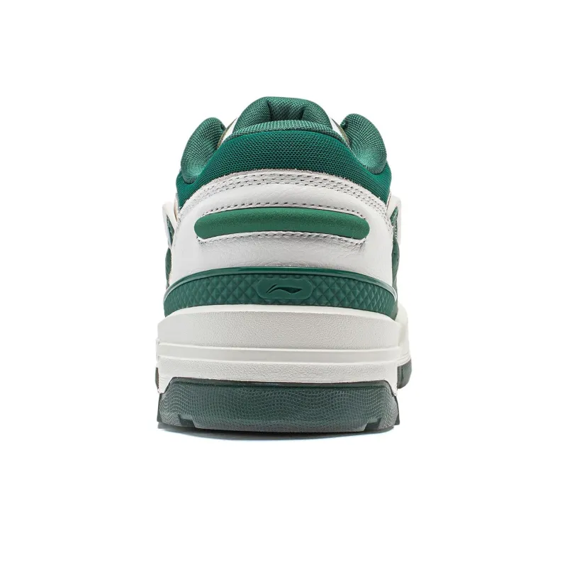 LiNing 001 BTC MEGA Slip-Resistant Cushioning Wear-Resistant Support Low-Top Skateboard Shoes Women's White Green-5