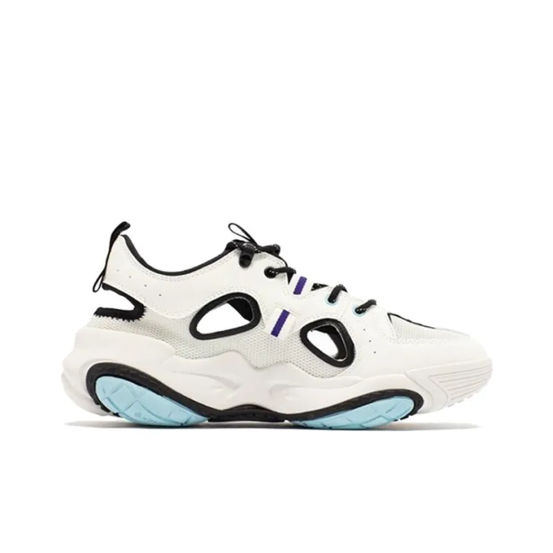 361° Cushioning Wear Resistant Low Top Casual Shoes Men's Feather White/Obsidian Black-1