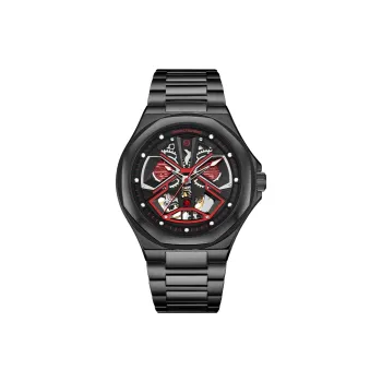 DANIEL GORMAN Daniel Golman Watch For Men Mechanical Movement Stainless Steel Strap Watch Men's Watches Red Watch Dial