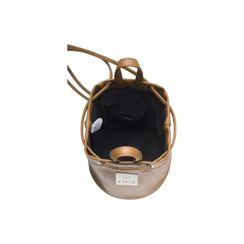 Emis PVC With Leather Crossbody Bag Shoulder Bag Mini Unisex Brown-3