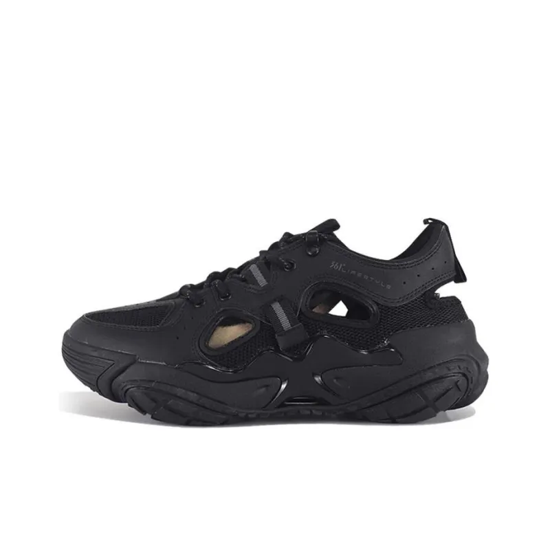 361° Cushioning Wear Resistant Low Top Casual Shoes Men's Black-0