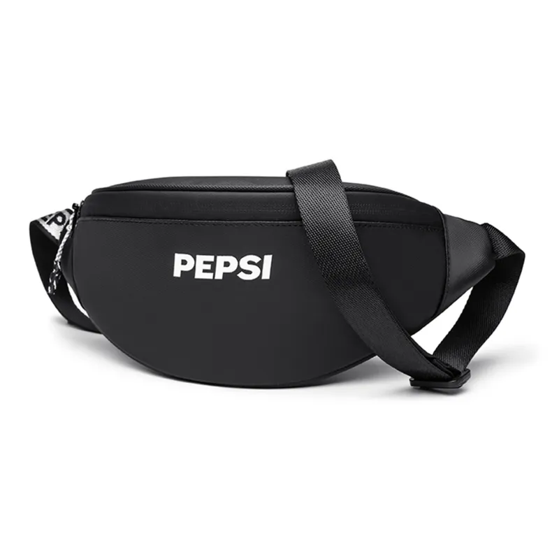 Pepsi Membrana Dermalis Fanny Pack Sling Bag Shoulder Bag Crossbody Bag Small Size Unisex Black/Jasper-1