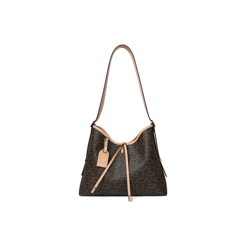 TUCANO PU & PVC Tote Bag, Shopping Bag, Crossbody Bag, Shoulder Bag Regular Women's Coffee/Khaki Brown-0