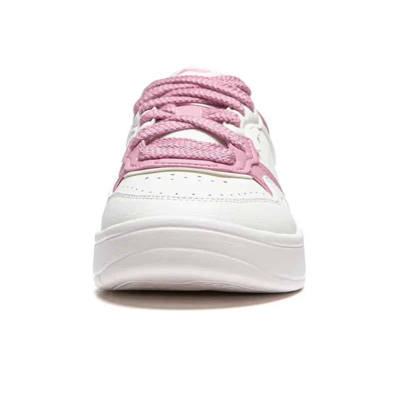 LiNing Line 2.0 At The Beginning V2 Anti-Slip Wear-Resistant Low-Top Skateboard Shoes Women's White Pink-4