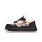Pink/Black Outer Synthetic Leather+Base Split Cow Leather
