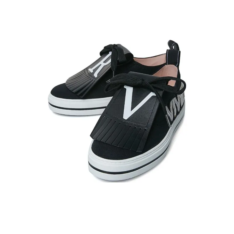 Roger Vivier Lightweight Low Top Skateboard Shoes Women's Black-2
