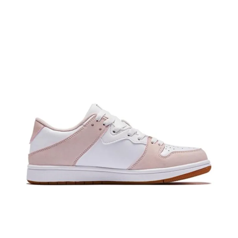 QIAODAN Skateboard Shoes Women's Low Top Pink/White-1