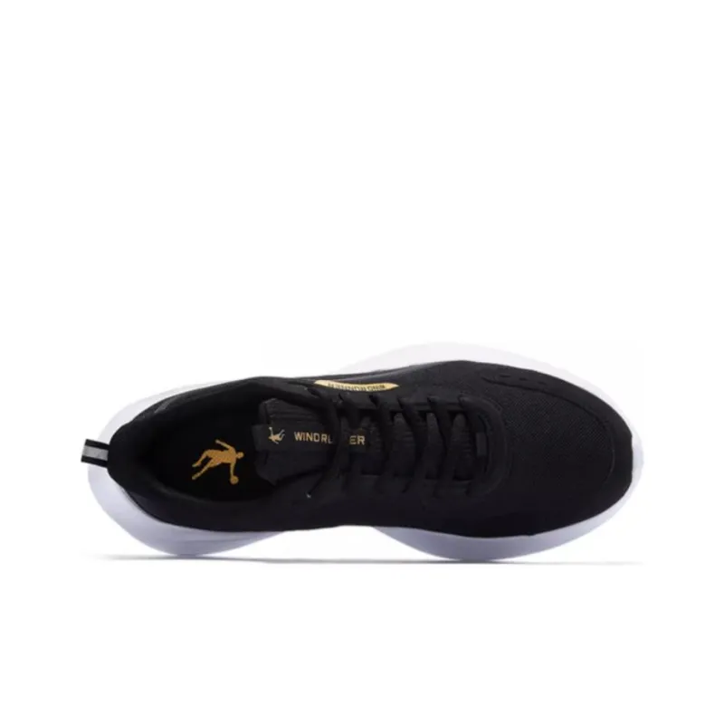 QIAODAN Cushioning And Breathable Low Top Sprint Running Shoes Men's Black Gold-2