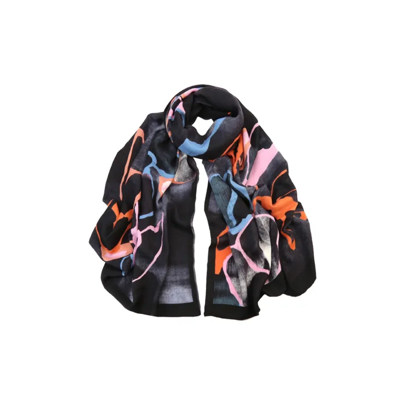 MARJAKURKI Red Scarf Atmosphere Thin Twilight Greeting Card Elegance Women's-1