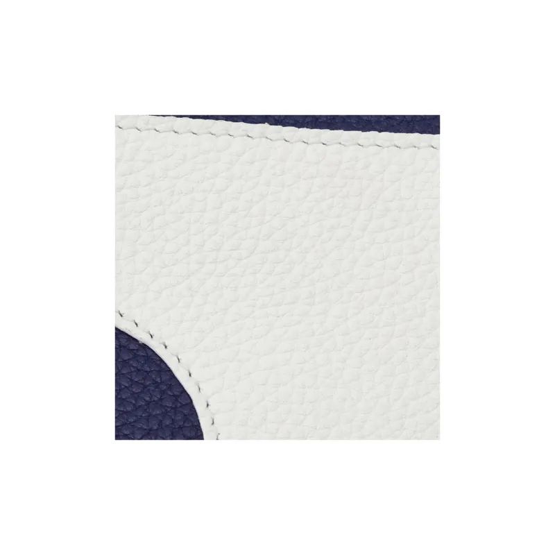 FERRAGAMO Calfskin Clutch Men's Optical White & Midnight Blue-4