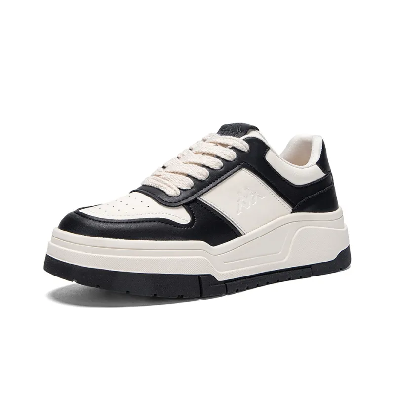 Kappa Anti Slip Wear Resistant Low Top Skateboard Shoes Women's White Black-2