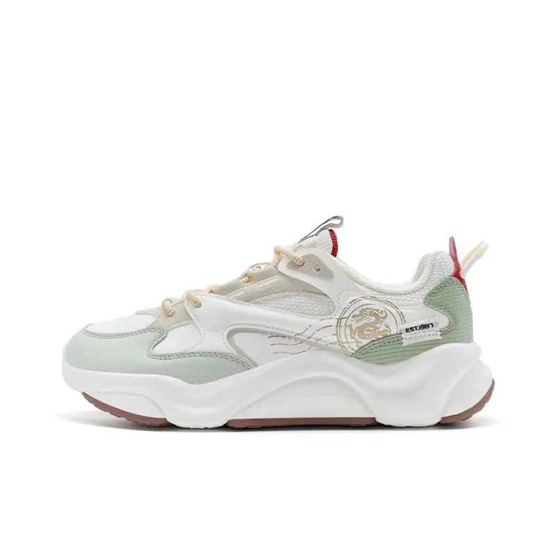 XTEP Casual Shoes Women's Low Top Sail White/Cream Green/Mountain Green-0