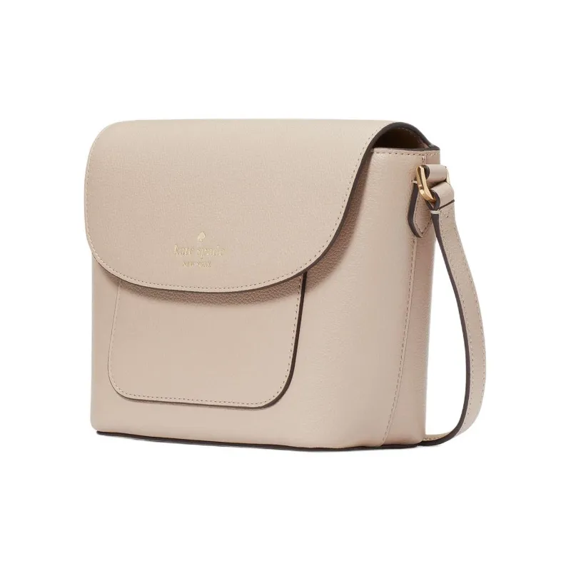 Kate Spade Litchi Grain Leather Shoulder Bag, Crossbody Bag Regular Women's Warm Beige-1