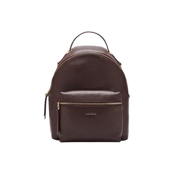 COCCINELLE Grained Leather Backpack Medium Size Women's Brown