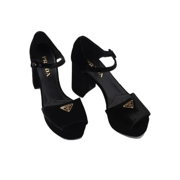 PRADA PLATEAU 95 PLATFORM HEEL SANDAL VELVET-3