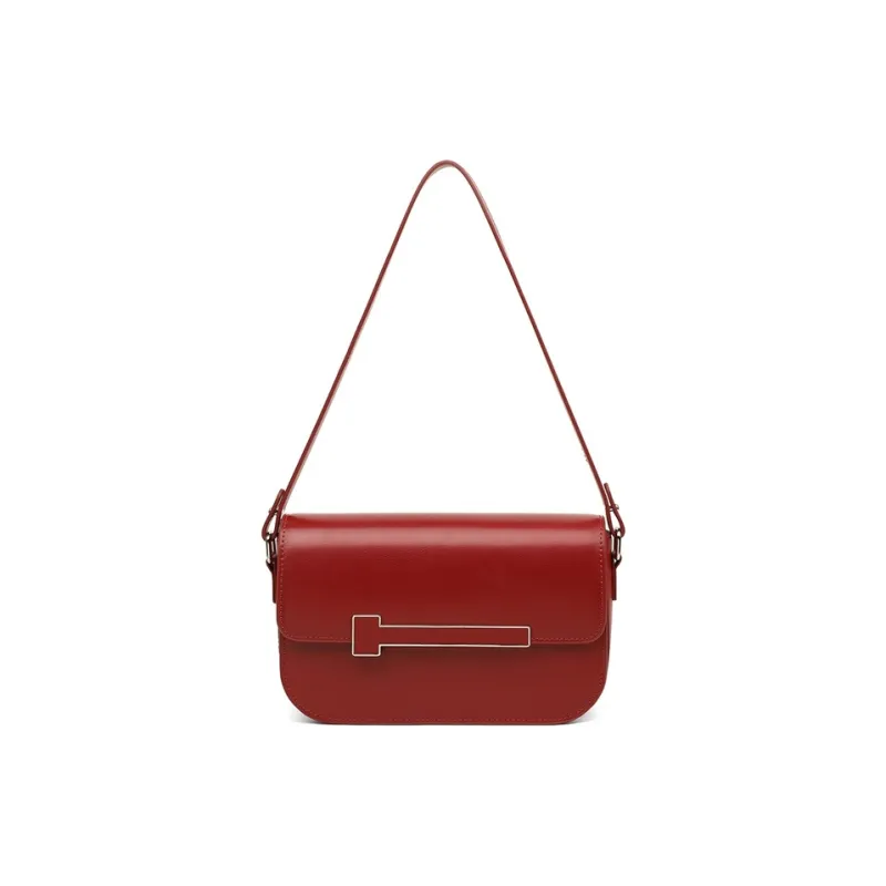 Teenmix Cow Leather Tofu Bag Small Square Bag Underarm Crossbody Bag, Shoulder Bag Regular Women's Brown/Black/Red-28