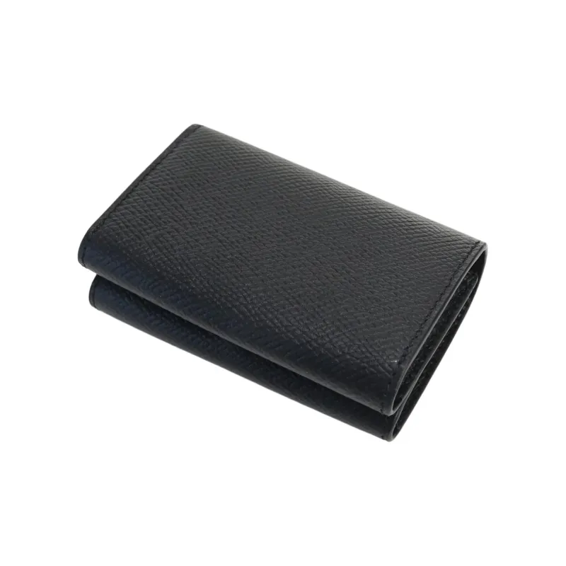 CELINE Calfskin Business Card Holder Card Case Men's Black-2