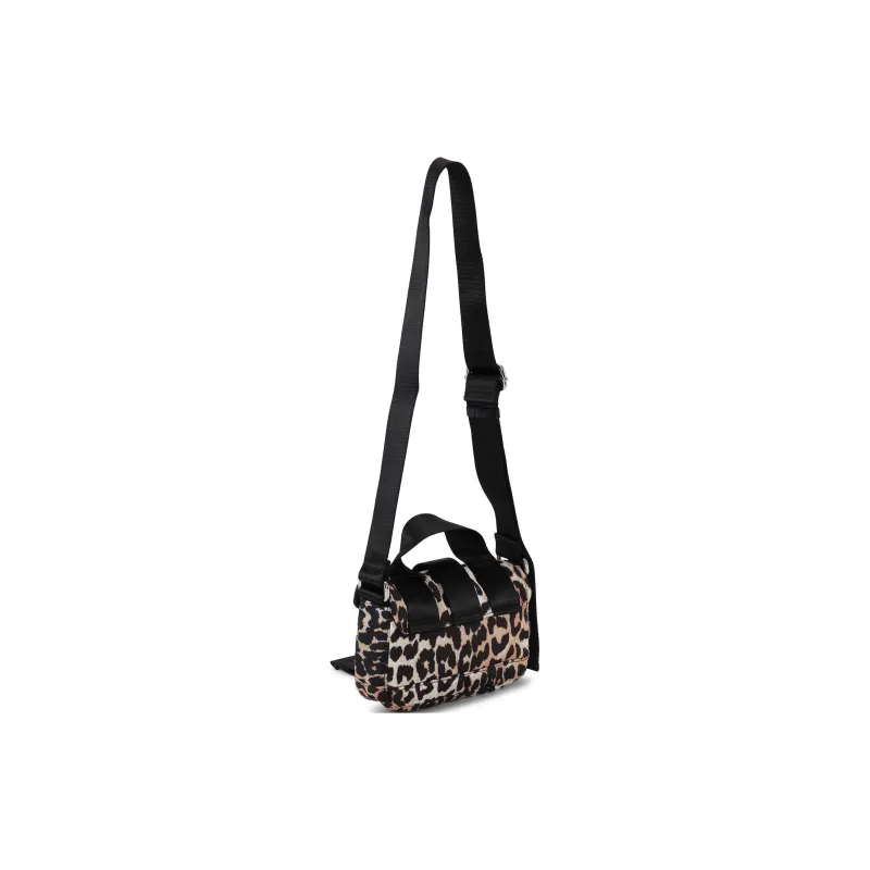 GANNI Leopard Printed Foldover-Top Crossbody Bag-1