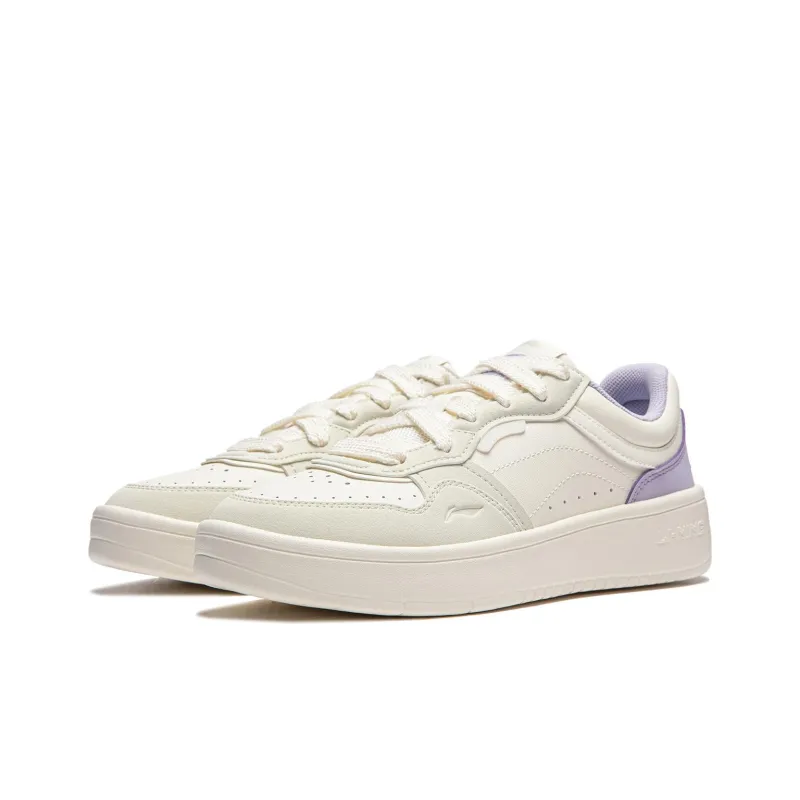 LiNing Line 2.0 At The Beginning V2 Anti Slip Wear Resistant Low Top Skateboard Shoes Women's White Green-2