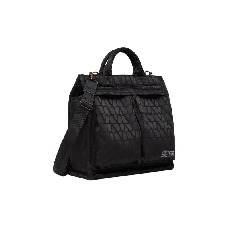 Valentino PORTER Nylon Tote Bag Shopping Bag Shoulder Bag Crossbody Bag Handbag Men's Black-1