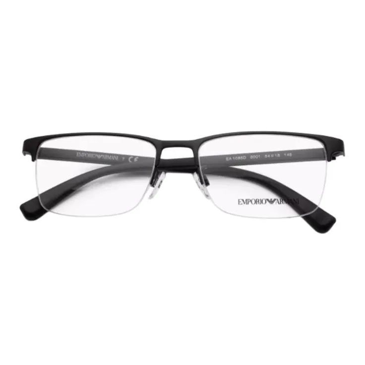 EMPORIO ARMANI Alloy Irregular Shape Eyeglass Frames Men's Black-1