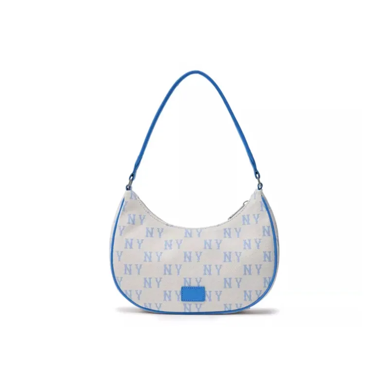 MLB Polyester Shoulder Bag Handbag Regular Unisex White & Blue-3