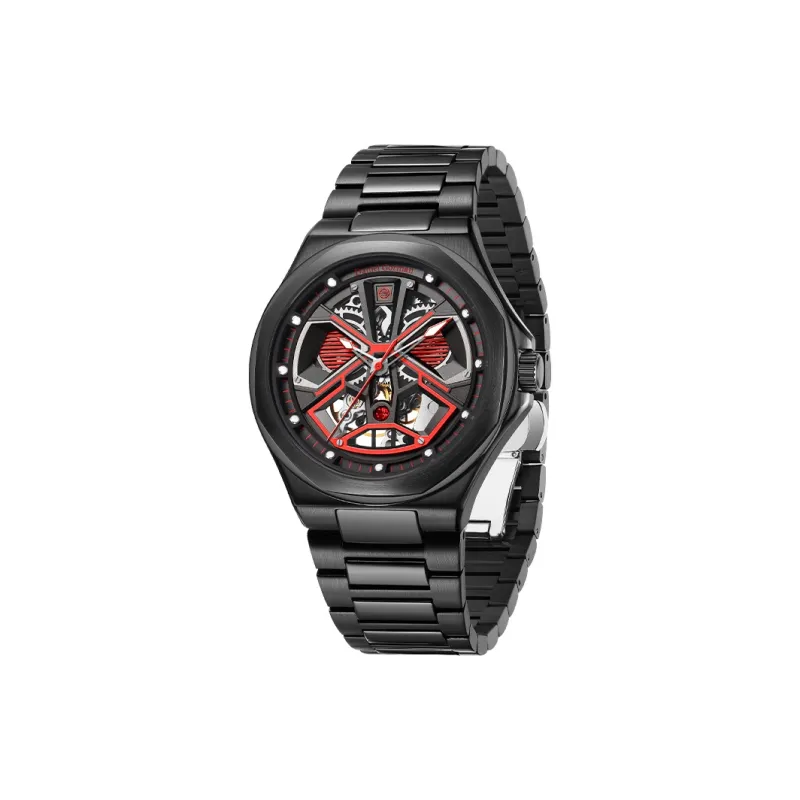 DANIEL GORMAN Daniel Golman Watch For Men Mechanical Movement Stainless Steel Strap Watch Men's Watches Red Watch Dial-1